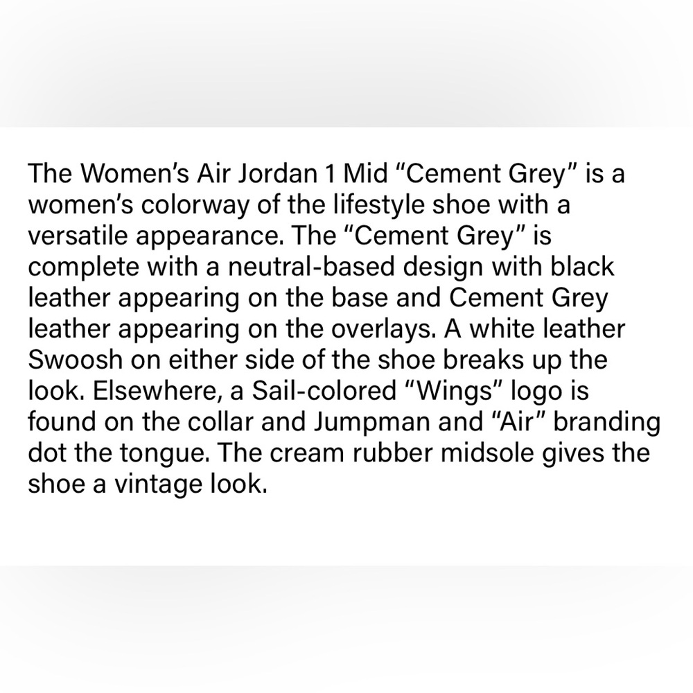 Nike Air Jordan 1 Mid - cement gray - size 6.5 - Picture 9 of 10